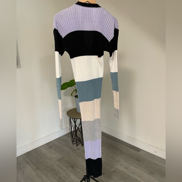 Colorblock Ribbed Midi Cardigan - Picture 7 of 12